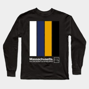 Massachusetts State Flag  // Original Minimalist Artwork Poster Design Long Sleeve T-Shirt